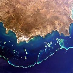 aerial shot of a reef