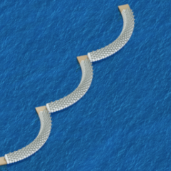 The floating breakwater structure.