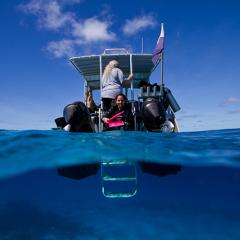 Research vessel on water